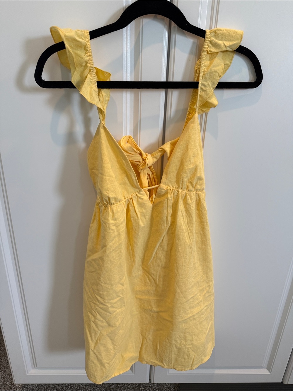 Beginning Boutique Yellow Ruffle-Trim Sundress